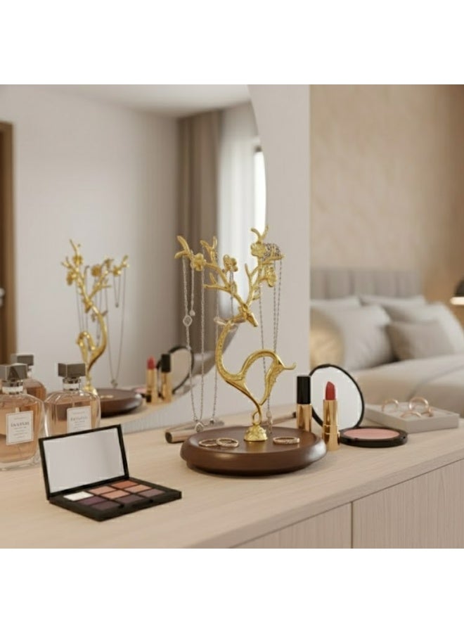 Talala Jewelry Stand, Branch Jewelry Rack With With Rotatable Base and Storage Box, Deer Tower Rack, Hanging Organizer for Ring Earrings Necklace Bracelet Display Stand for Bangles, Watch - Image 5