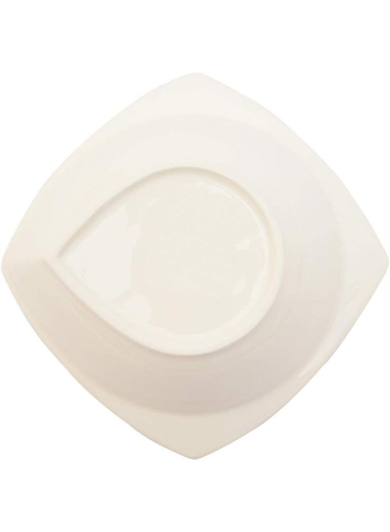 Shallow Bone China Nevel Bowl 5.5 Inch White | Elegant Small Serving Bowl for Desserts, Snacks & Sides - Image 2