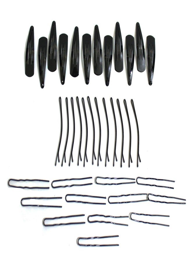 Kalaneet Hair style combo of 12pcs Bob pin,12Pcs Tik Tac clip and 12 pc jura pins(Color: Black,pack of 36 pcs) - Image 1