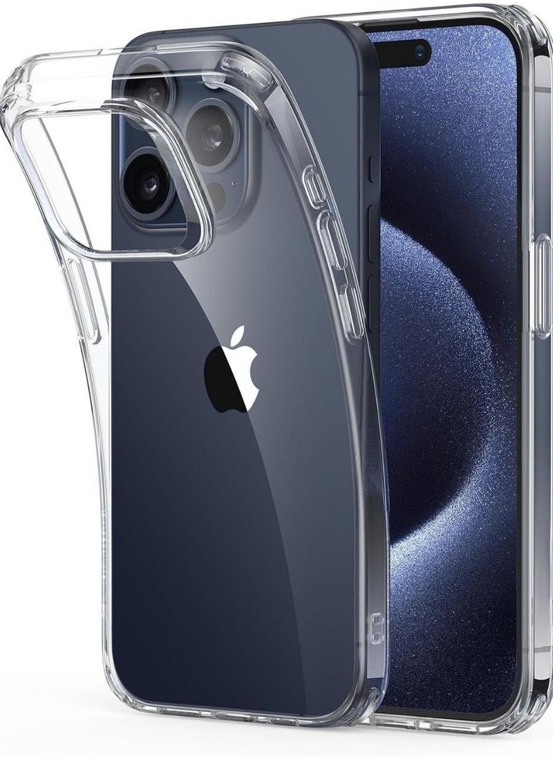 vesus - Iphone 15 Pro Clear Case Shockproof Anti Yellowing Crystal Clear Military Grade Protection Bumper Case Cover for iPhone 15 Pro (Transparent) - Image 1