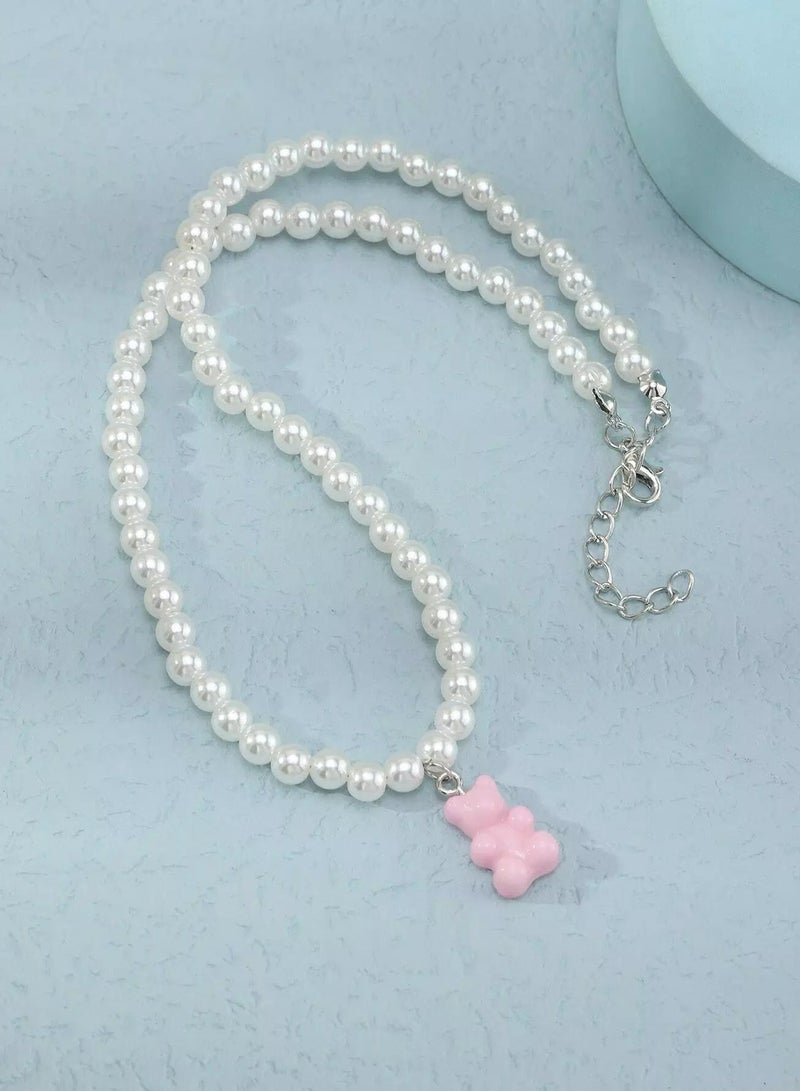 Girls Bear Charm Beaded Necklace  - Image 5
