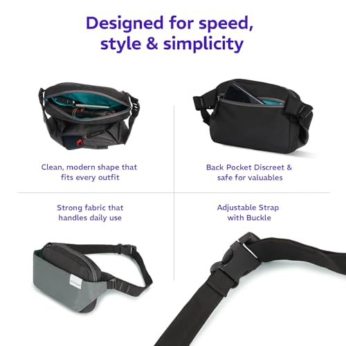 Provogue Rover Waist Bag for Men & Women, Crossbody Waist Pouch with Zippered Compartments & Adjustable Strap,Multipurpose Fanny Pack for Travel & Outdoor Activities Chest Bag, Midnight Black - Image 4