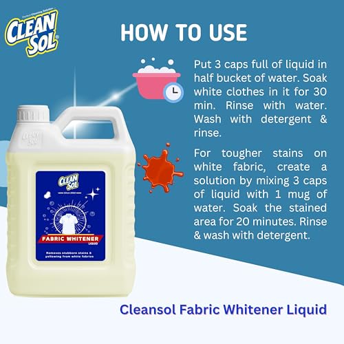 Cleansol Fabric Whitener - 5Litr | Removes Stubborn Stains | Brightens White Clothes - Image 3