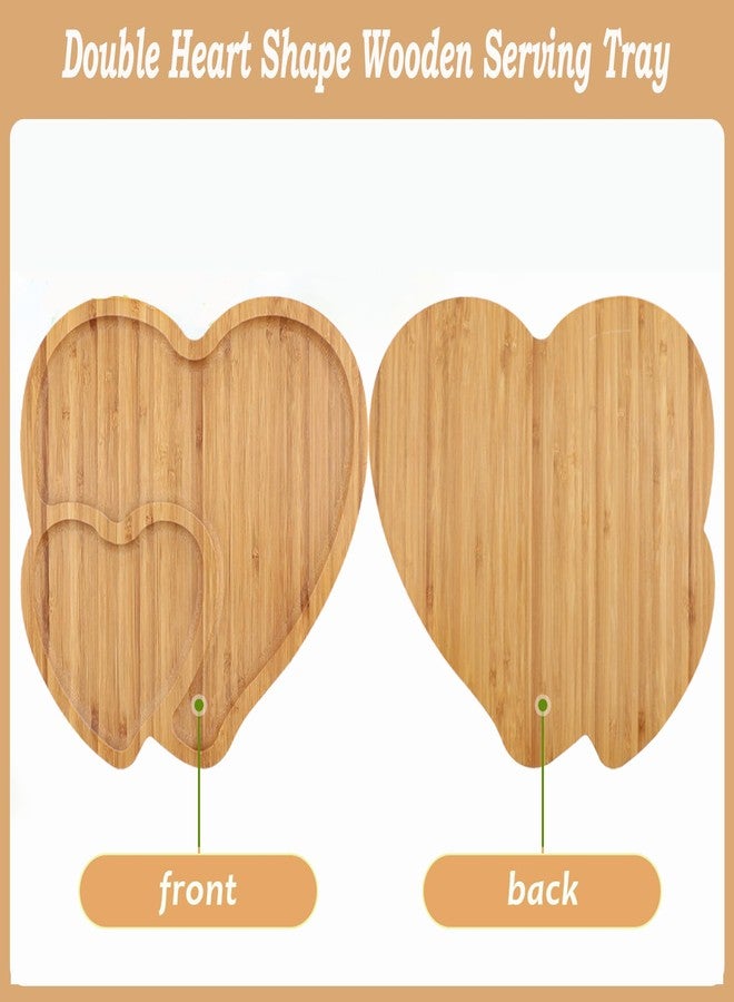 Hakuna Heart Charcuterie Board - Bamboo Heart Wood Tray for Food Bamboo Serving Tray Heart Shaped Cheese Board Rustic Serving Platter Plate Trays for Snack Candy Food Fruit Valentines Day Decor (wood) - Image 2
