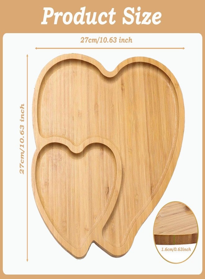 Hakuna Heart Charcuterie Board - Bamboo Heart Wood Tray for Food Bamboo Serving Tray Heart Shaped Cheese Board Rustic Serving Platter Plate Trays for Snack Candy Food Fruit Valentines Day Decor (wood) - Image 4