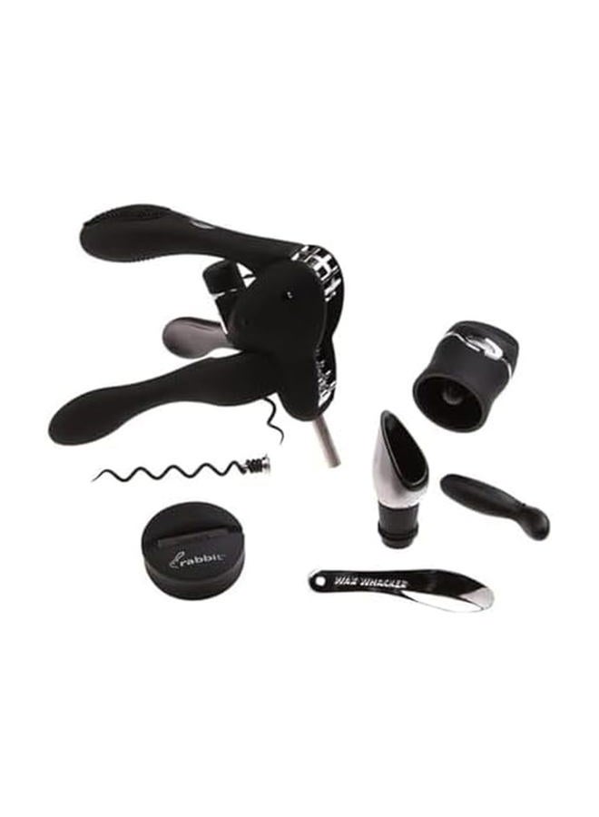 rabbit Wine Tool Kit, Metal, Black, 6 Piece Set - Image 1