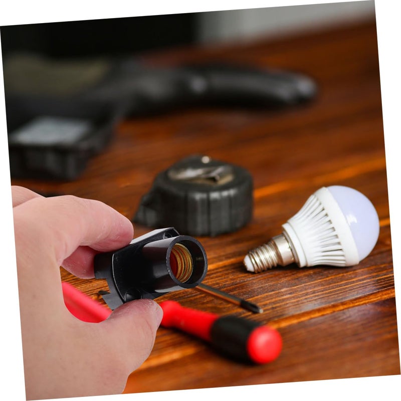 2pcs Black Lamp Holder Socket Vintage Light Base Easy Installation Indoor Outdoor Use - Image 5