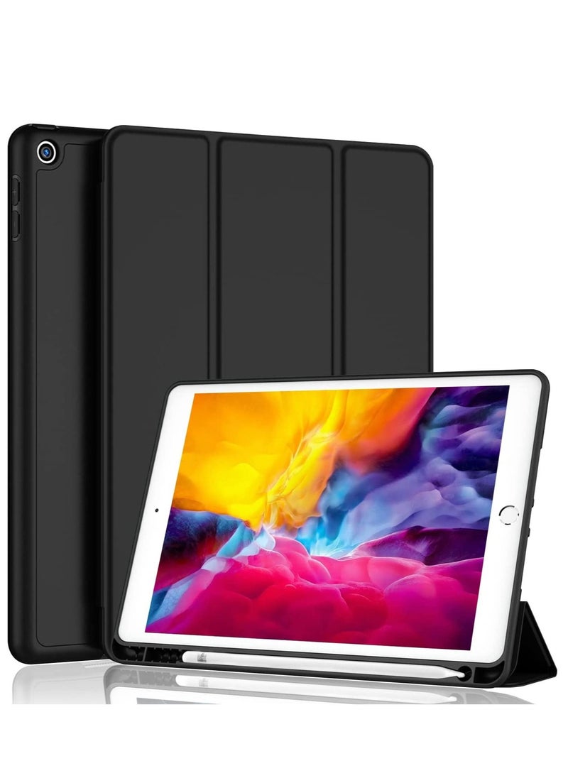 Generic - iPad 9th Generation Case 2021 iPad 8th Generation Case 2020 10.2 Inch with Pencil Holder iPad 7th Gen 2019 Case with Auto Wake Sleep Cover Black - Image 1