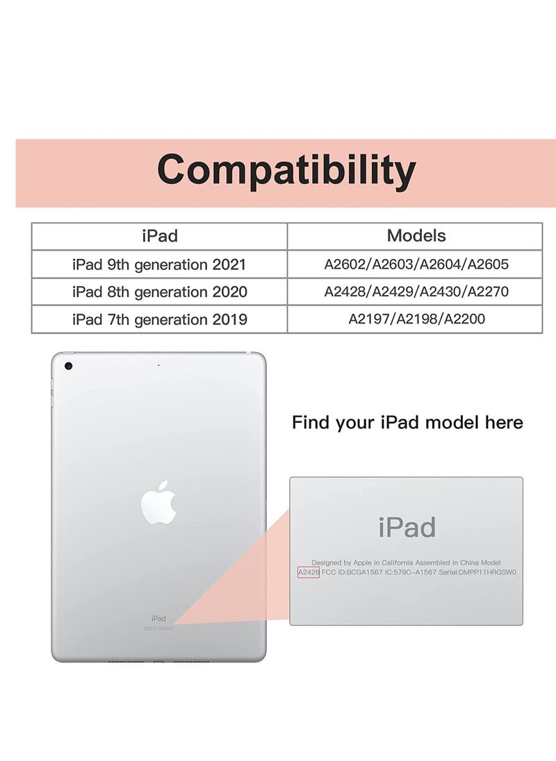 Generic - iPad 9th Generation Case 2021 iPad 8th Generation Case 2020 10.2 Inch with Pencil Holder iPad 7th Gen 2019 Case with Auto Wake Sleep Cover Black - Image 1