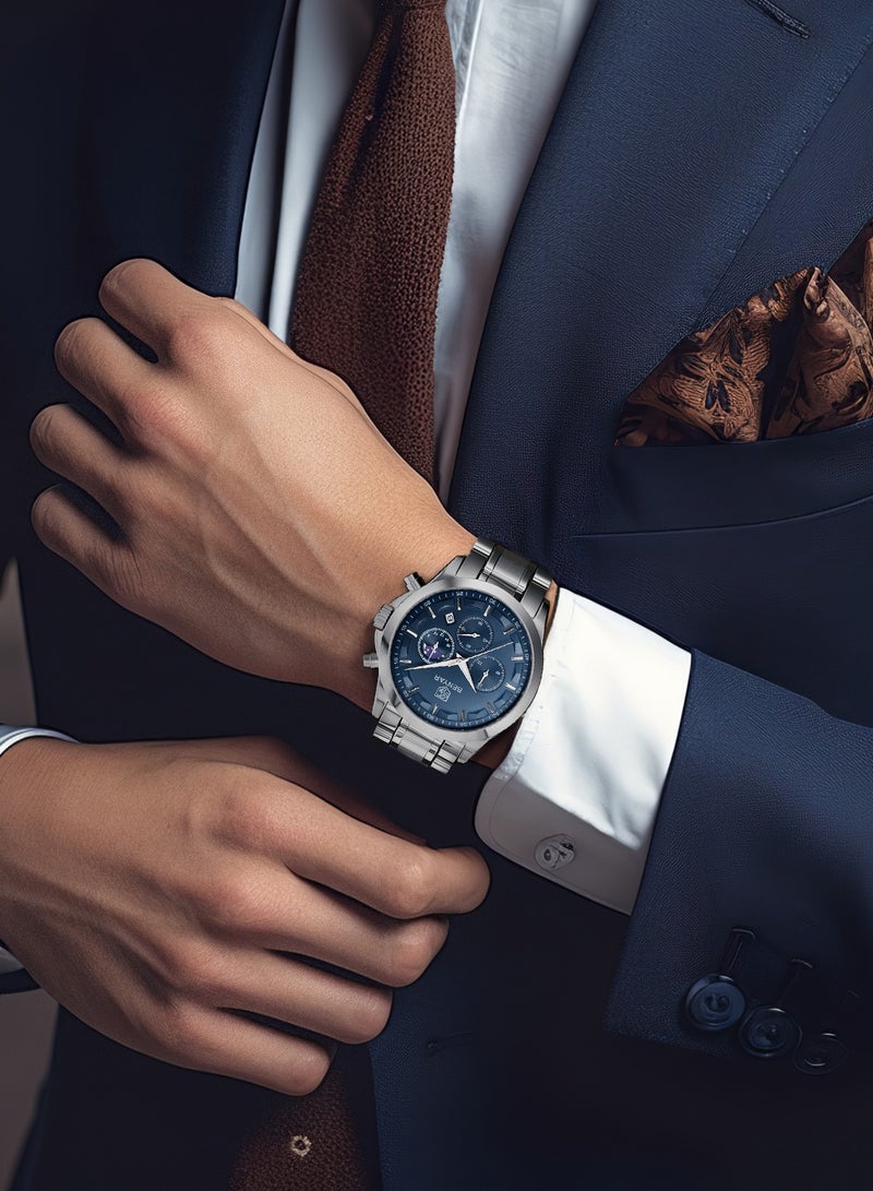 BENYAR BY BENYAR Men's Chronograph Watch 30 m Waterproof Luminous Classic Fashion Watches Large Dial Date Analogue Quartz Watch Elegant Gift for Men - Image 2