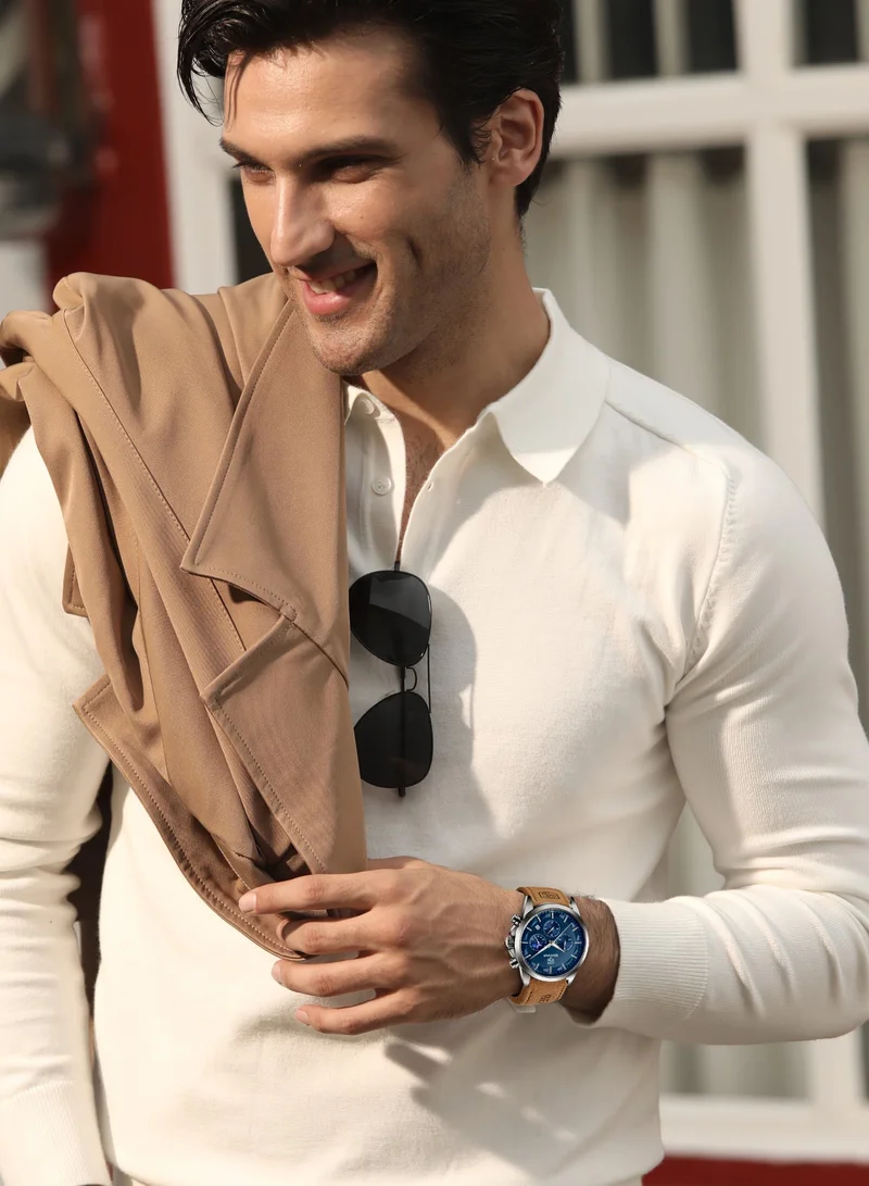 Benyar Silver B BY BENYAR Men's Chronograph Watch 30 m Waterproof Luminous Classic Fashion Watches Large Dial Date Analogue Quartz Watch Elegant Gift for Men for Men | Best Price UAE