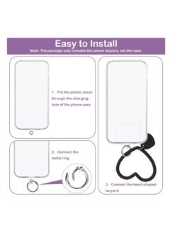 Generic Heart Loop Phone Lanyard with Key Chain Holder, Versatile & Comfortable Smartphone Wrist Strap, Ideal for Outdoor Activities, Compatible with Most Smartphones, 4packs Back Patch Included  - Image 3