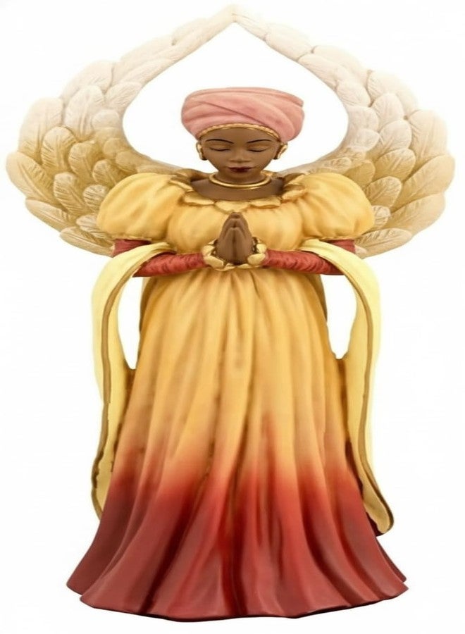 Ebony Treasures Positive Images Serenity Angel in Orange Figurine - Image 1