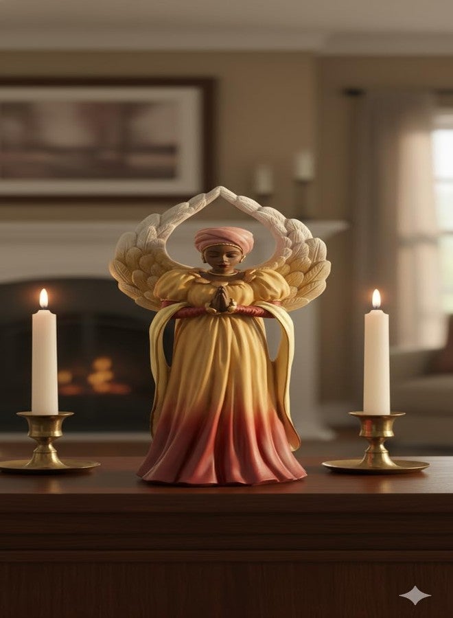Ebony Treasures Positive Images Serenity Angel in Orange Figurine - Image 2