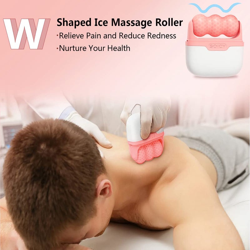SOICY Ice Roller Double Ended, Ice Roller for Face & Eye Puffiness Relief, Ice Face Roller Massager for Migraine Pain, 2 in 1 Facial Ice Roller Skin Care Tool for Whole Body Minor Injury Cold Compress - Image 4