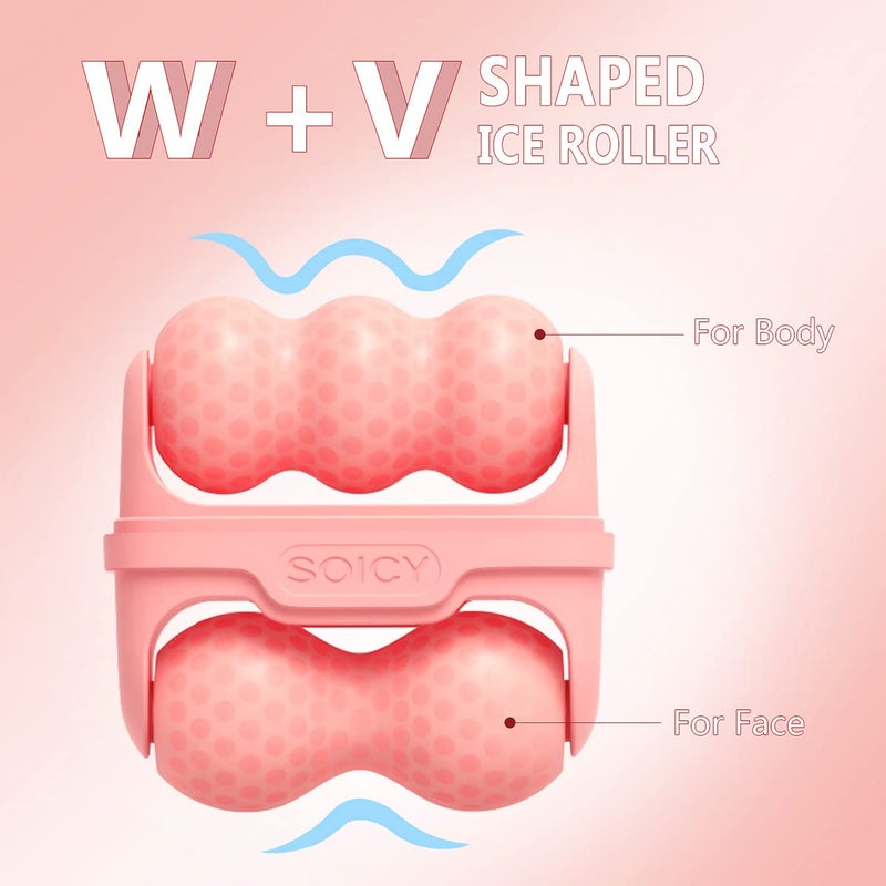 SOICY Ice Roller Double Ended, Ice Roller for Face & Eye Puffiness Relief, Ice Face Roller Massager for Migraine Pain, 2 in 1 Facial Ice Roller Skin Care Tool for Whole Body Minor Injury Cold Compress - Image 3