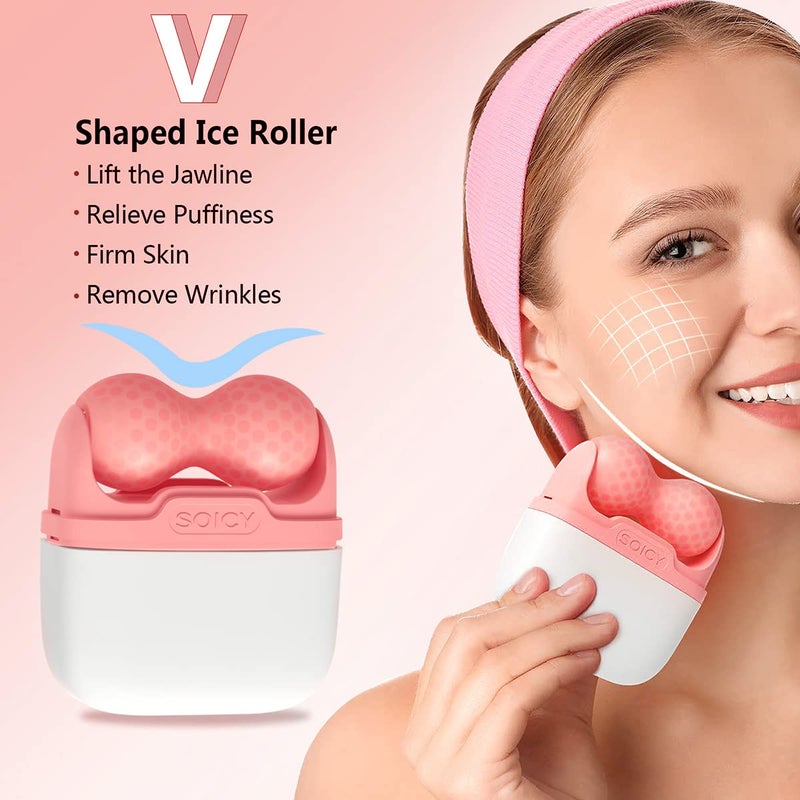 SOICY Ice Roller Double Ended, Ice Roller for Face & Eye Puffiness Relief, Ice Face Roller Massager for Migraine Pain, 2 in 1 Facial Ice Roller Skin Care Tool for Whole Body Minor Injury Cold Compress - Image 5