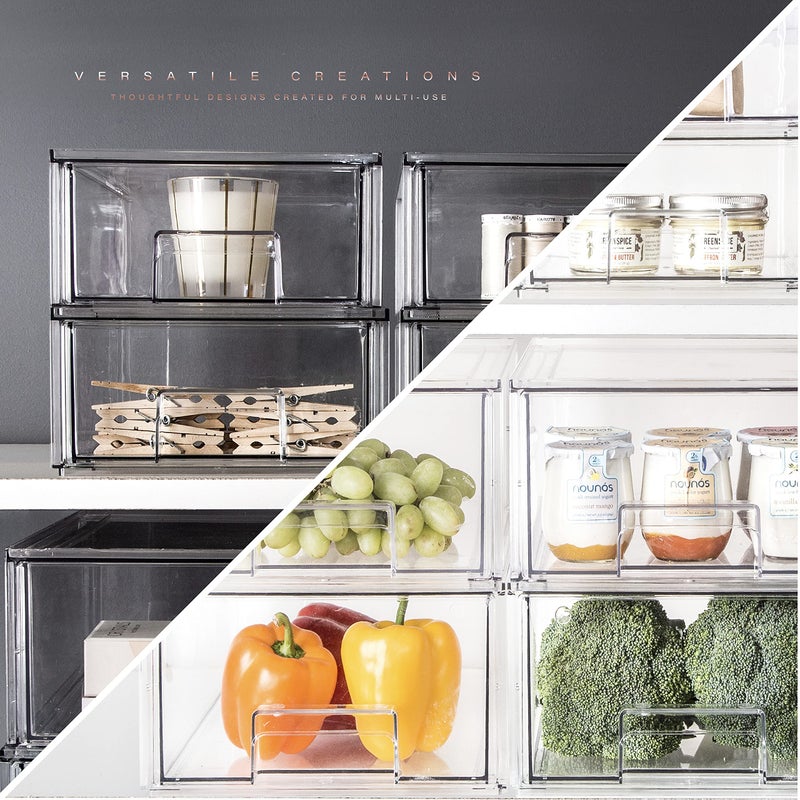 BINO | Stackable Storage Drawers, Small - Clear | THE CRATE COLLECTION | Storage Bins With Drawers | Bathroom Organizers | Under Sink Organizer | Vanity Cabinet Home Organization - Image 4