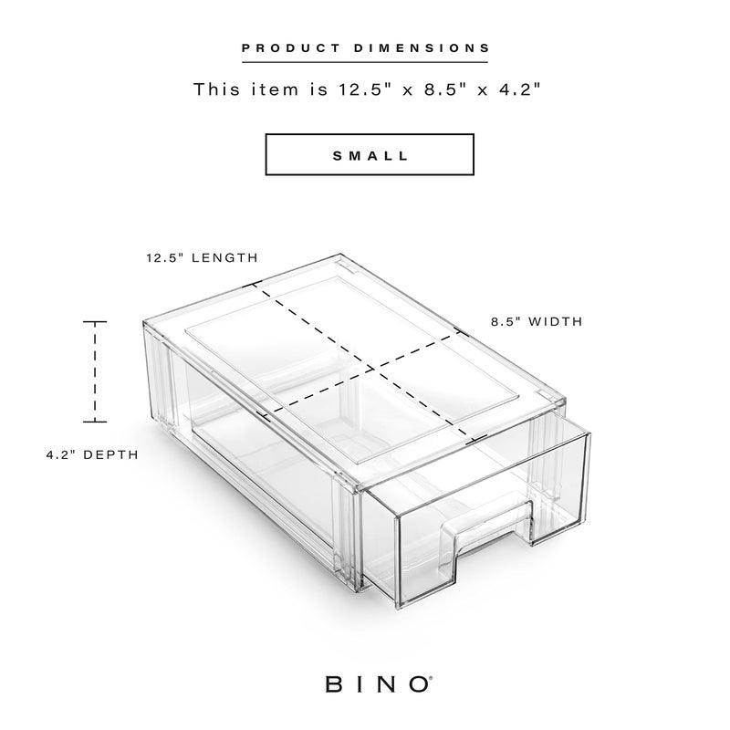BINO | Stackable Storage Drawers, Small - Clear | THE CRATE COLLECTION | Storage Bins With Drawers | Bathroom Organizers | Under Sink Organizer | Vanity Cabinet Home Organization - Image 3