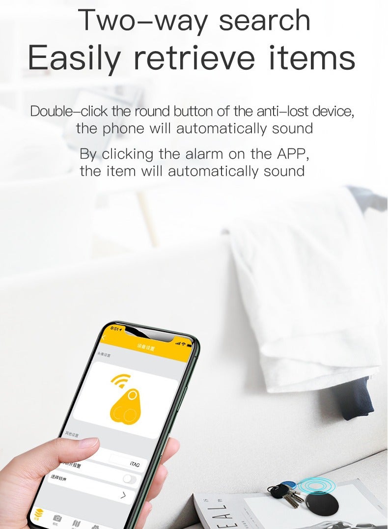 Bluetooth anti-lost device to find children or mobile phones and wallets alarm pet anti-lost reminder smart finder white  - Image 2