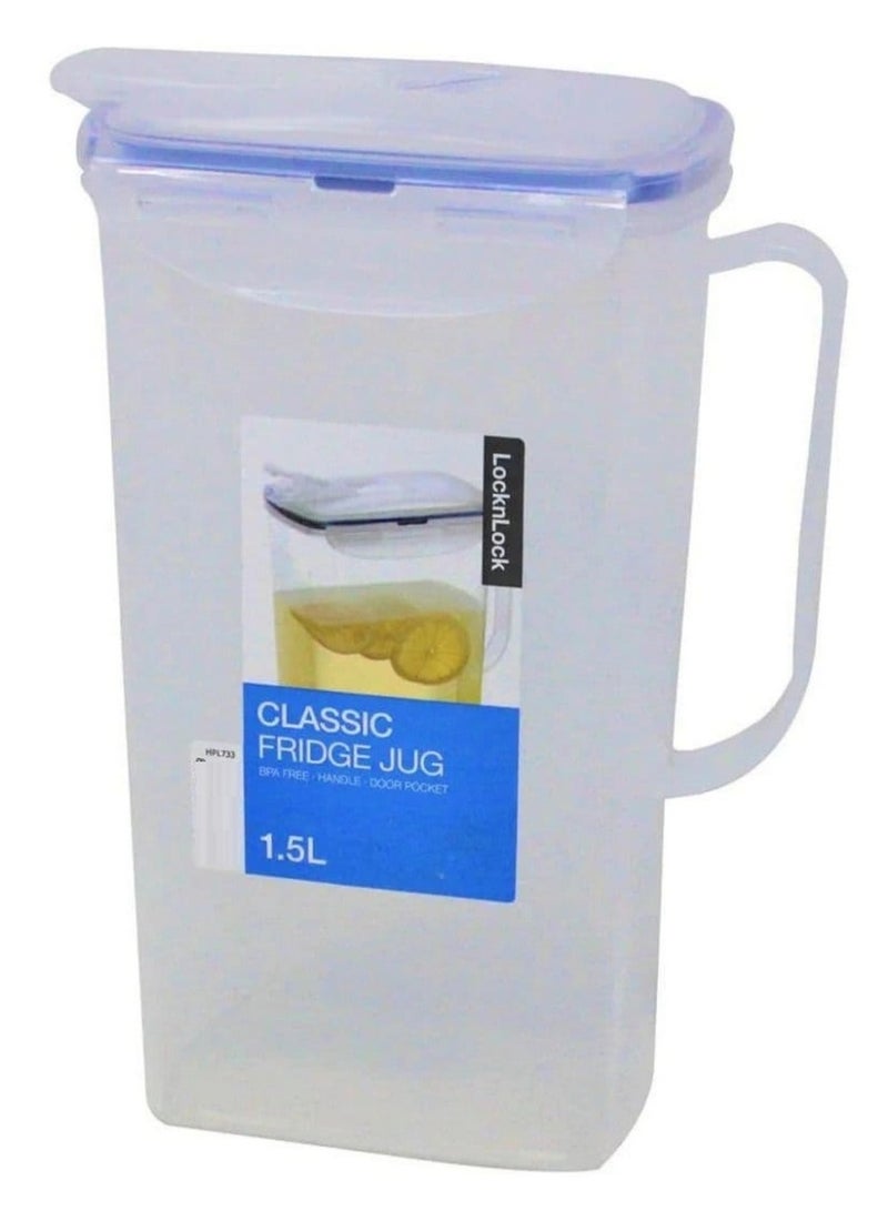 LocknLock Aqua Water Classic Fridge Jug With Flip Top Lid 1.5L - Image 1