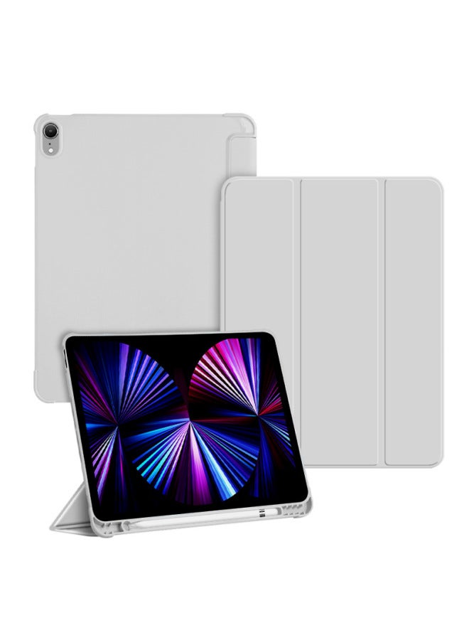 Applicable IPad Protective Case Pro11-inch Tablet Protective Case With Pen Slot 789 Generation TPU Soft Case Leather Case Strictly Selected-Color:Haze Gray-Applicable Model:Air3 Generation/Pro 10.5 Inch