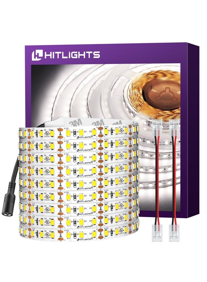 HitLights Cool White LED Strip Lights 5000K, 24.6ft High Density 12V Tape Light Dimmable, 900 LEDs, CRI >90, UL Listed, Flexible Rope Lights for Bedroom, Kitchen, Cabinet (Power Source Not Included) - Image 1