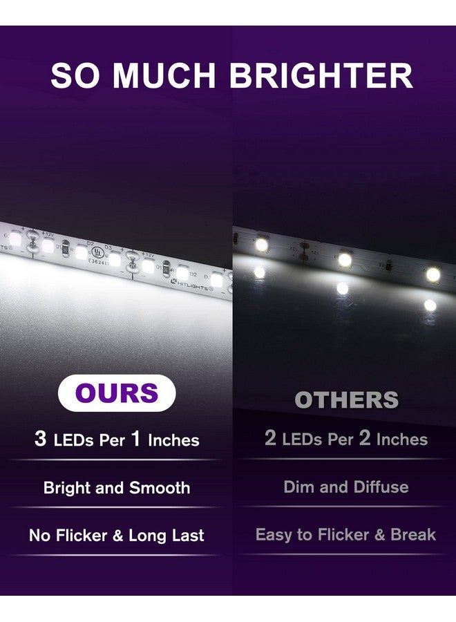 HitLights Cool White LED Strip Lights 5000K, 24.6ft High Density 12V Tape Light Dimmable, 900 LEDs, CRI >90, UL Listed, Flexible Rope Lights for Bedroom, Kitchen, Cabinet (Power Source Not Included) - Image 3
