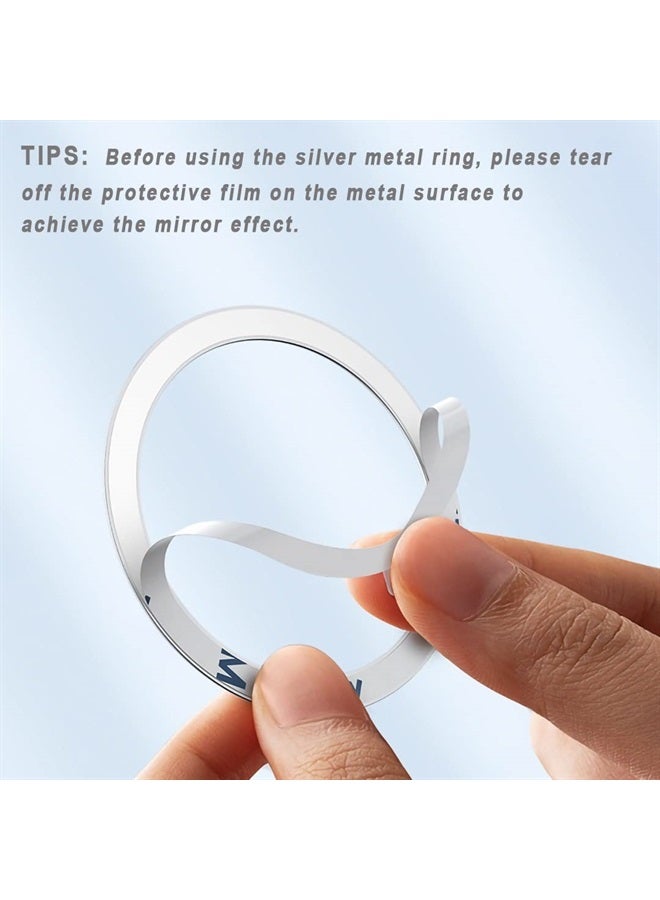 IOUALEY 8 Pack Universal Metal Rings Sticker Compatible for Magsafe Magnetic Wireless Charger iPhone 13 12 Pro Mini Max Samsung Galaxy, Ultra-Thin Car Charger Conversion Accessories, 2 Colors - Image 2