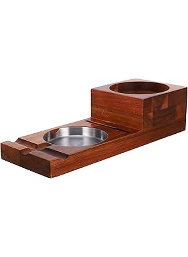 منفضة سيجار خشبية مع درج وحامل صينية كأس الويسكي لديكور حانة المنزل للرجال - Image 1