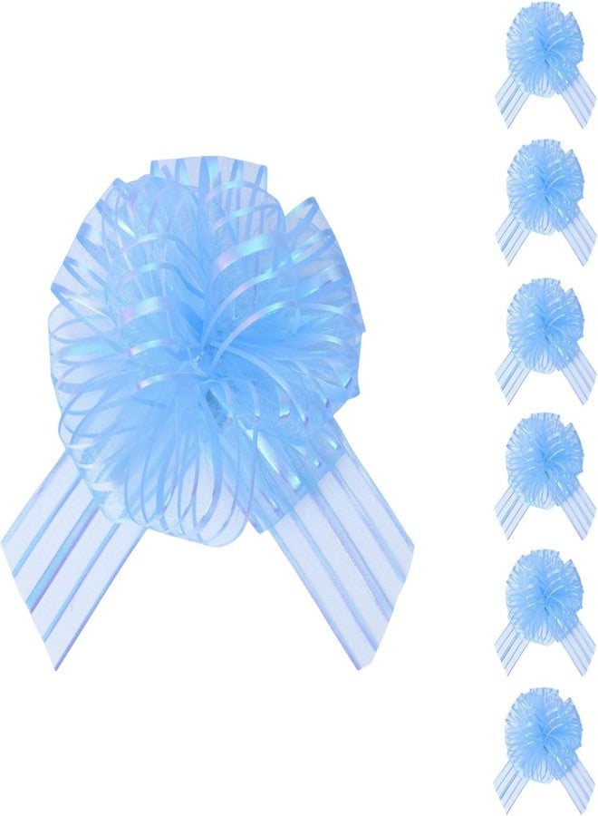 Dladhict 6 PCS Large Pull Bows, Blue Bow for Gift Wrapping,Gifts Decorations,6″ Party Wedding Ribbon Bows for Wrapping Boxes or Flower Decorations,Presents or Christmas Tree (Blue) - Image 1