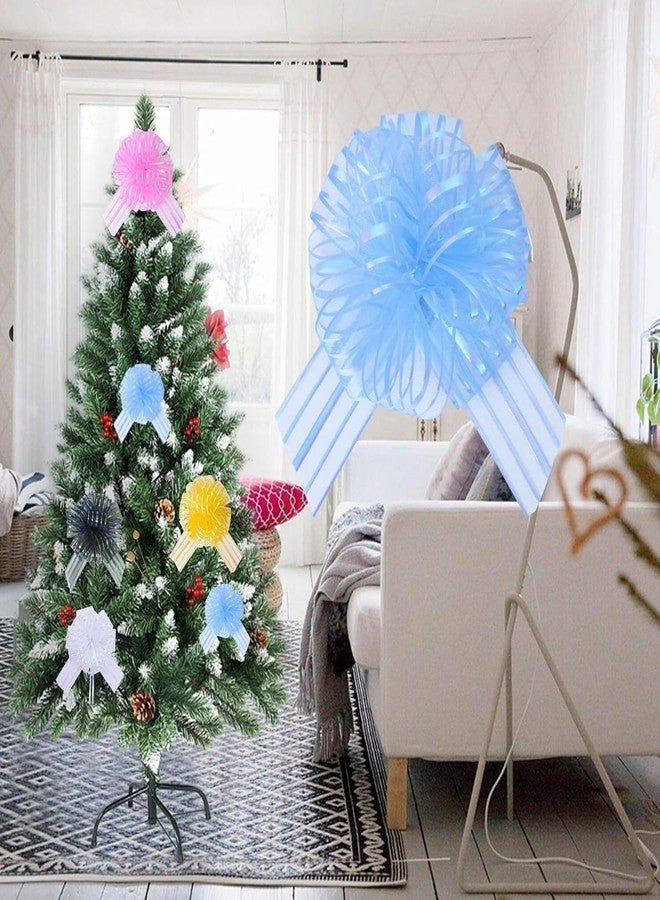 Dladhict 6 PCS Large Pull Bows, Blue Bow for Gift Wrapping,Gifts Decorations,6″ Party Wedding Ribbon Bows for Wrapping Boxes or Flower Decorations,Presents or Christmas Tree (Blue) - Image 3