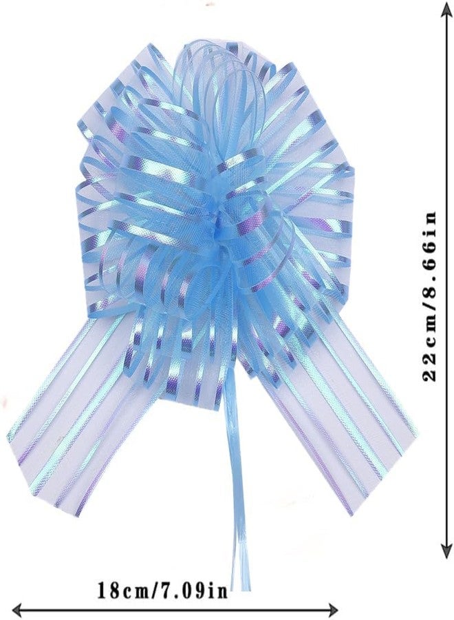 Dladhict 6 PCS Large Pull Bows, Blue Bow for Gift Wrapping,Gifts Decorations,6″ Party Wedding Ribbon Bows for Wrapping Boxes or Flower Decorations,Presents or Christmas Tree (Blue) - Image 2
