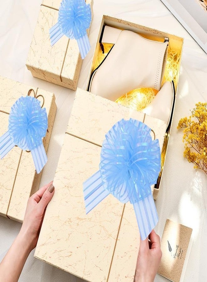 Dladhict 6 PCS Large Pull Bows, Blue Bow for Gift Wrapping,Gifts Decorations,6″ Party Wedding Ribbon Bows for Wrapping Boxes or Flower Decorations,Presents or Christmas Tree (Blue) - Image 4