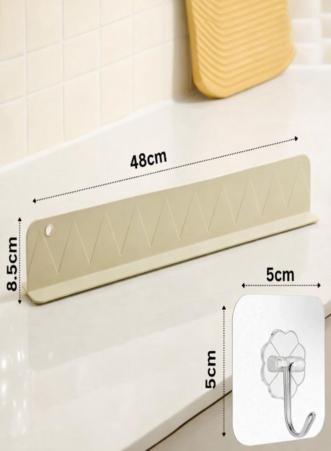 HOYEHOLA Silicone Sink Splash Guard 48 CM for Kitchen & Bathroom | Long Anti-Splash Water Barrier with Strong Suction Cups | Reusable Silicone Sink Water Blocker for Large Sinks (Pack of 1) - Image 4
