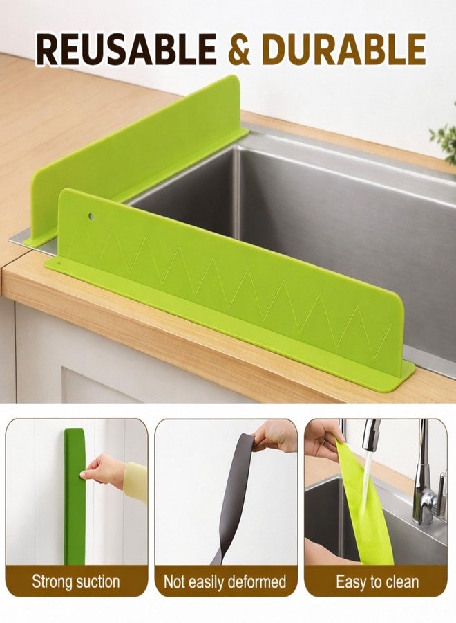 HOYEHOLA Silicone Sink Splash Guard 48 CM for Kitchen & Bathroom | Long Anti-Splash Water Barrier with Strong Suction Cups | Reusable Silicone Sink Water Blocker for Large Sinks (Pack of 1) - Image 3
