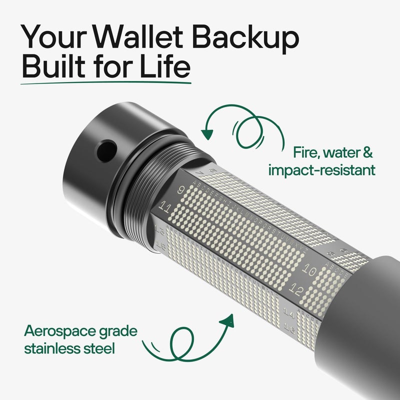 TREZOR Trezor Keep Metal 24 Word - Crypto Seed Phrase Backup Storage - Aerospace Grade Stainless Steel for Total Security - Supports All Hardware Wallets - Image 4