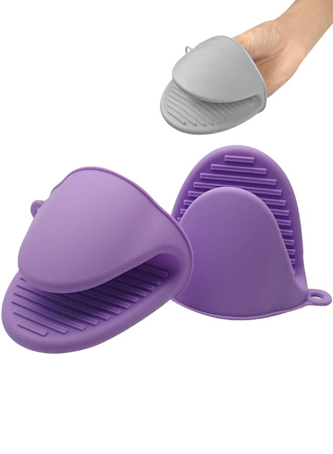 قفازات فرن من السيليكون للاستخدام الفوري او المطبخ كحامل اواني او حامل للخبز، يمكن استخدام قفازات الفرن وحوامل القفاز عند الطهي على الشواية (قطعتان، متعدد الألوان) - Image 1