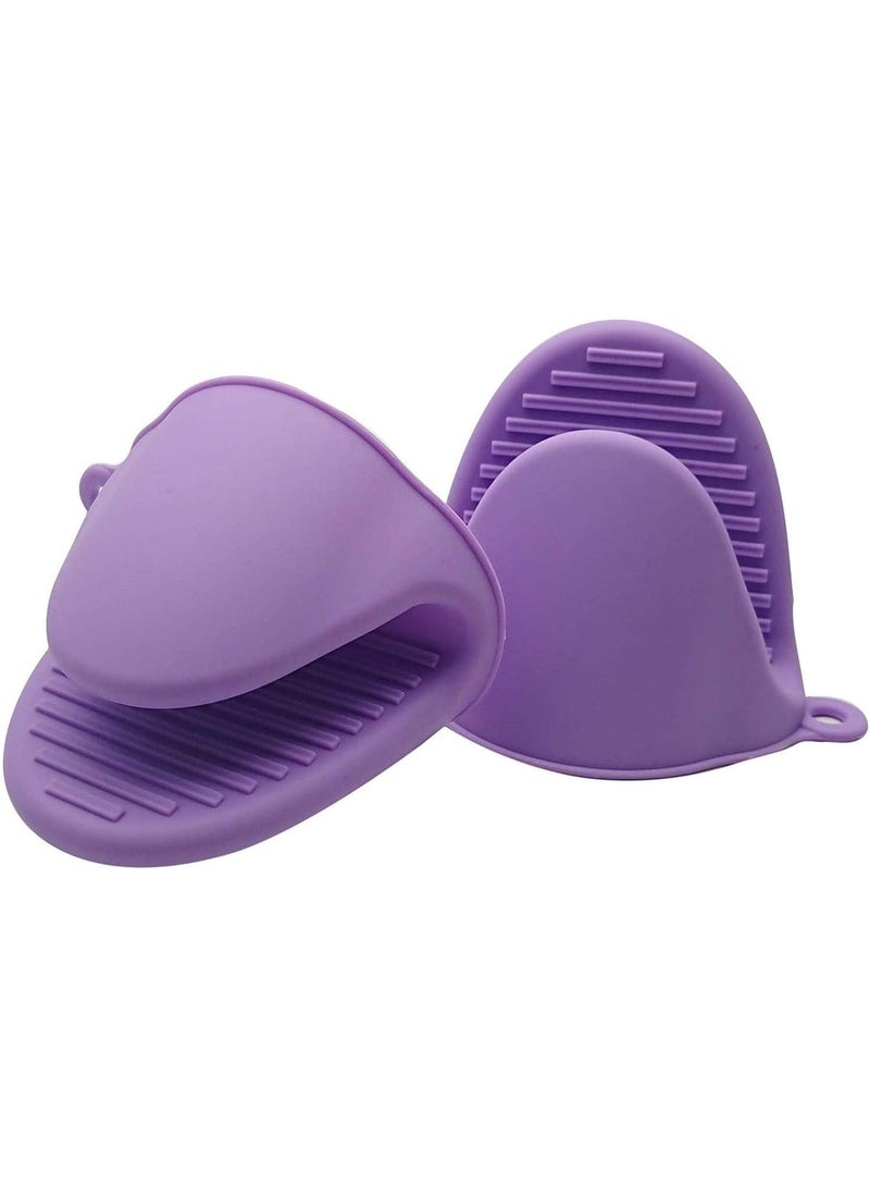 قفازات فرن من السيليكون للاستخدام الفوري او المطبخ كحامل اواني او حامل للخبز، يمكن استخدام قفازات الفرن وحوامل القفاز عند الطهي على الشواية (قطعتان، متعدد الألوان) - Image 2