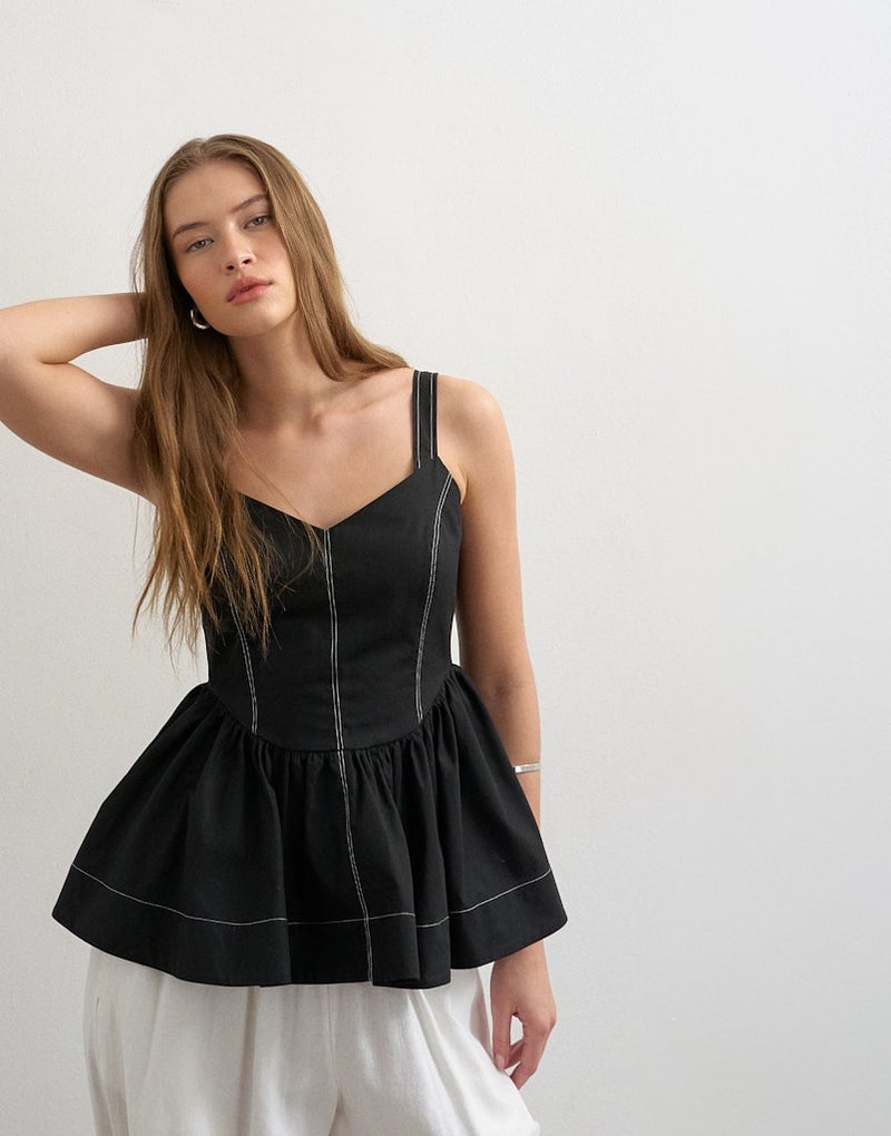 TOPSHOP Miranda Peplum Cami Top - Image 1
