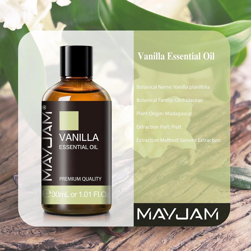 زيت الفانيليا العطري من MAYJAM 30 مل/1.01 أونصة سائلة، زيوت الفانيليا الممتازة للعلاج العطري، المبخرات، صنع الصابون، صنع الشموع، عطور طويلة الأمد - Image 2