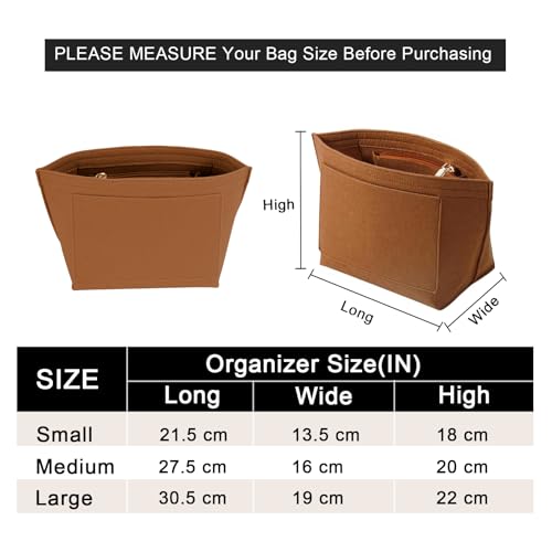 LOUKAYCCI Purse Organizer Insert for Le Pliage Medium Handbags Insert Organizer (Brown, Medium) - Image 2