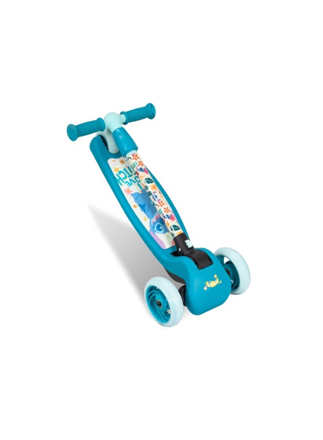 Spartan Stitch 3-Wheel LED Folding Scooter Disney Stitch Graphics, Tri-Color LED Wheels, Adjustable Handlebar, Lean-to-Steer, Wide Non-Slip Deck, Rear Foot Brake, Lightweight Quick Fold | SP-7080 - Image 2