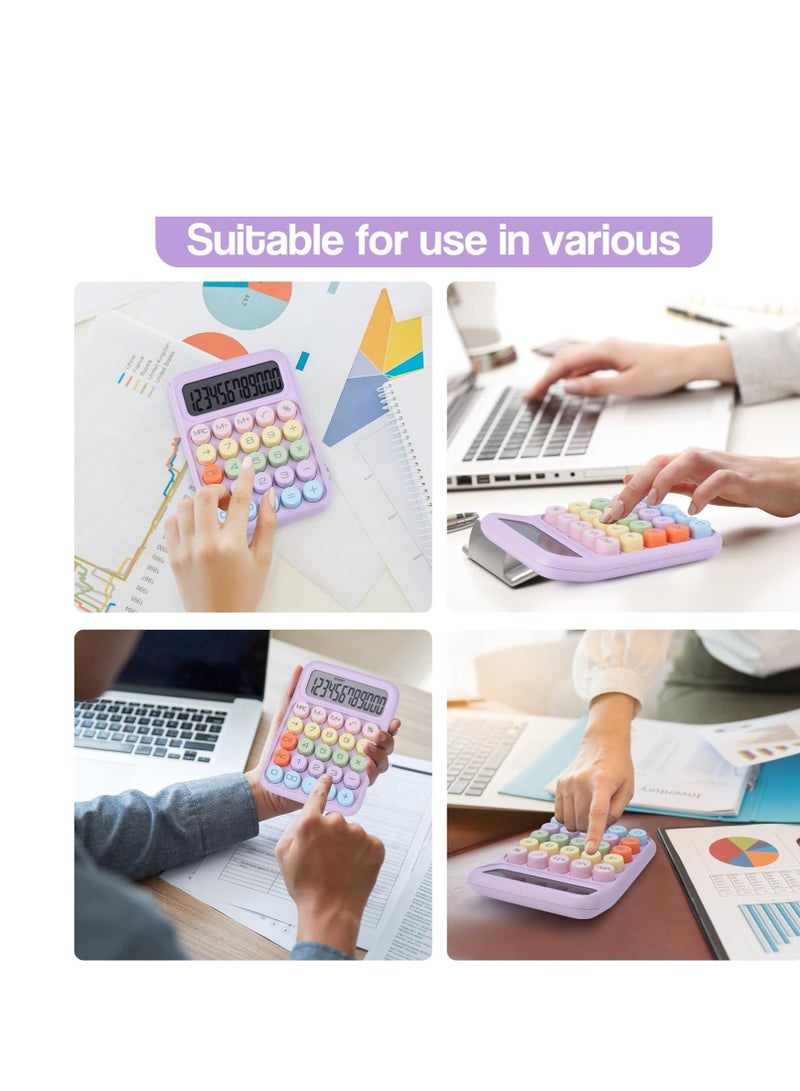 Mechanical on calculator, 12-digit large LCD display, large ons easy to press, colorful candy calculator, automatic sleep, with battery. Suitable for offices, schools, and homes. - Image 5