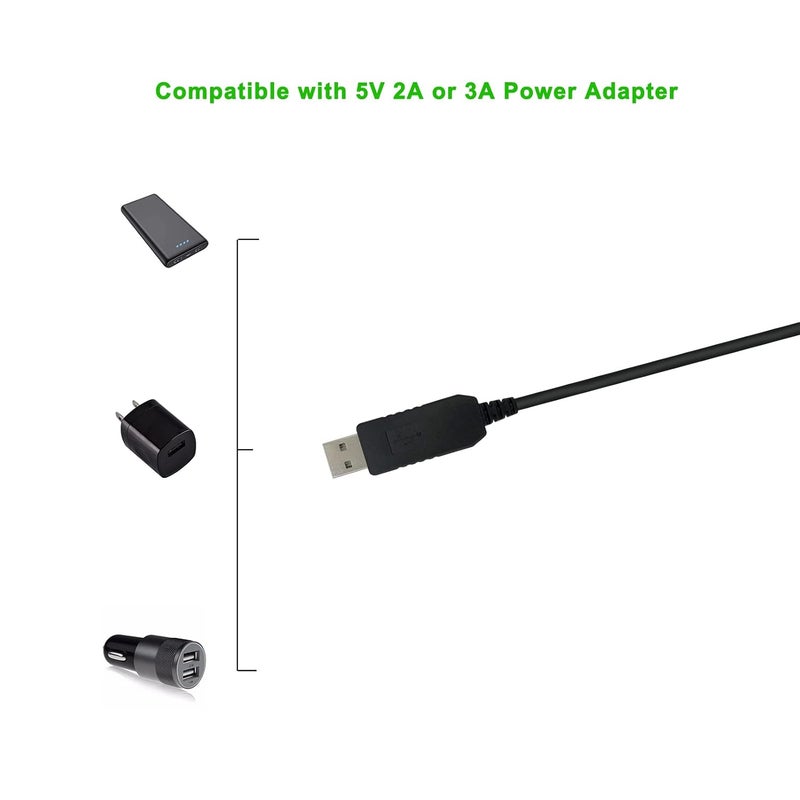 PDEEY USB Charger Cord Replacement for Alexa Echo Dot 3rd Gen, Dot 5th Generation, Dot 4th Gen Charger,(NOT for Echo 4th Gen) - 5V to 12V Set Up Charging Cable 3 FT - Image 4