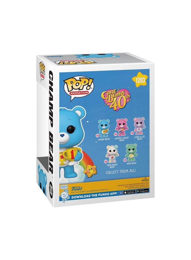 Funko Pop! Animation: Care Bears 40Th Anniversary Champ Bear With Flocked Chase (Styles May Vary) - Image 4