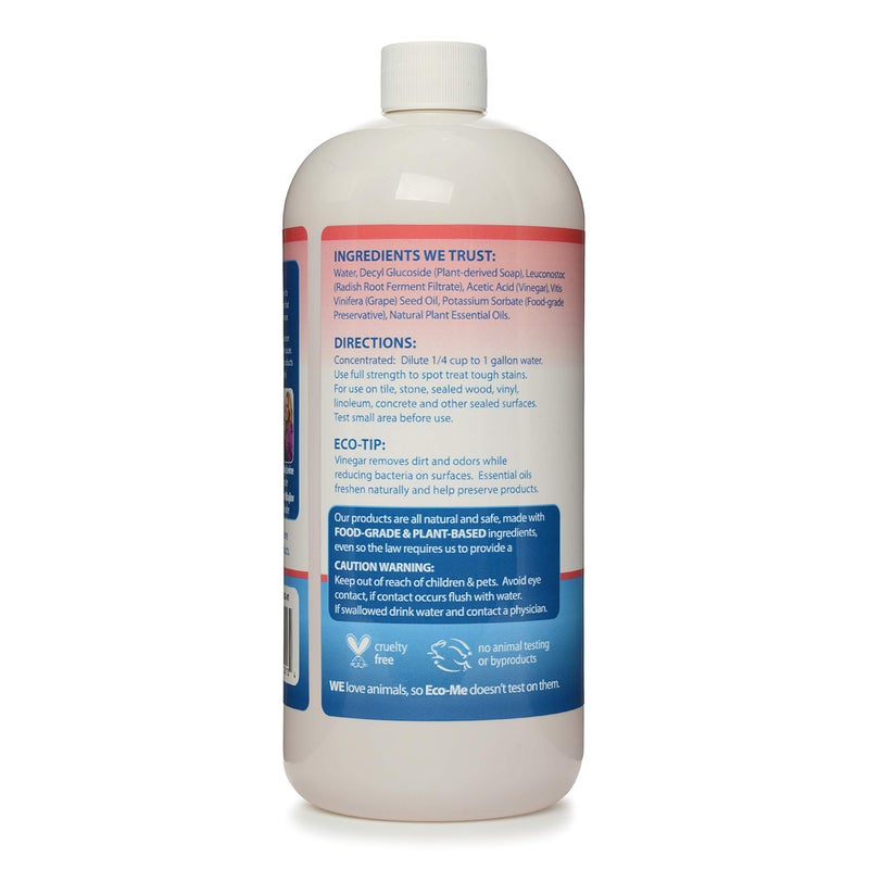 eco me Eco-me Natural, Plant-Based Concentrated Multi-Surface and Floor Cleaner, Clear, 32 Fl.Oz, Citrus Berry - Image 2