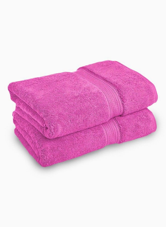 Banotex Set of 2 Egyptian cotton towels Pink color 50*100 cm - Image 1