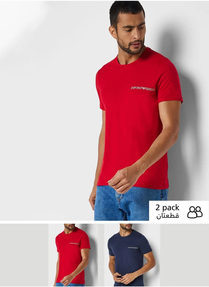 EMPORIO ARMANI 2 Pack Assorted Crew Neck T-Shirt