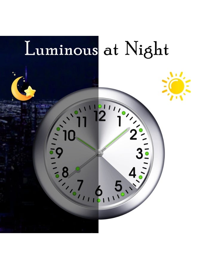 Bukela 2 Pieces Stick on Dashboard Car Clock Mini Tiny Small Luminous Car Vent Clocks Watch for Dashboard Boat Bike Home (Black, Blue) - Image 4